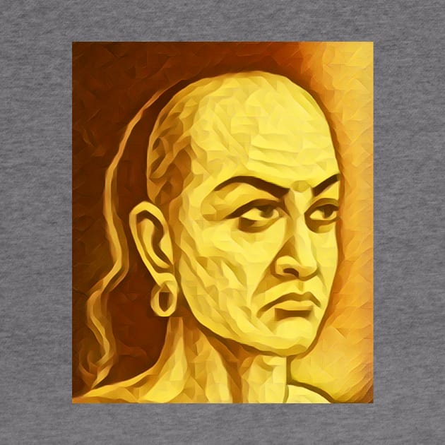 Chanakya Golden Portrait | Chanakya Artwork 8 by JustLit